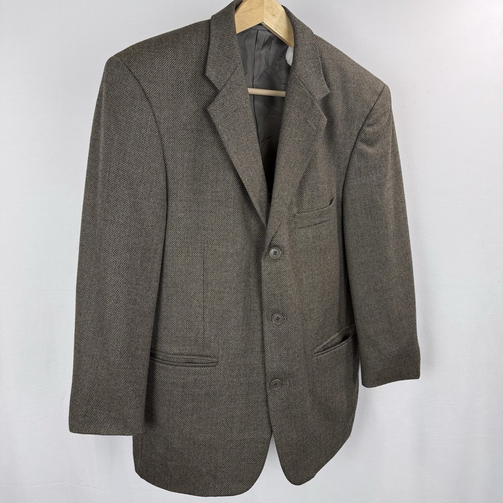 Bernhard Altmann 100% Wool Blazer Mens Size 42S Three Button Single Vented Brown